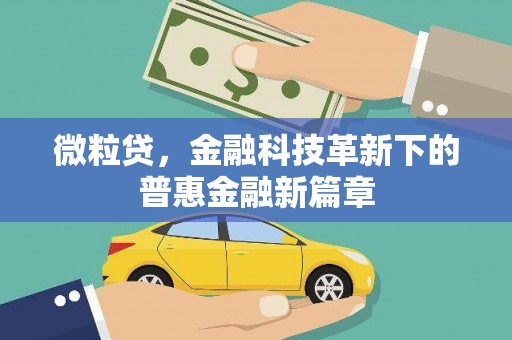 造桥微粒贷，金融科技革新下的普惠金融新篇章
