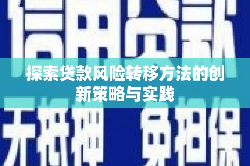 造桥探索贷款风险转移方法的创新策略与实践